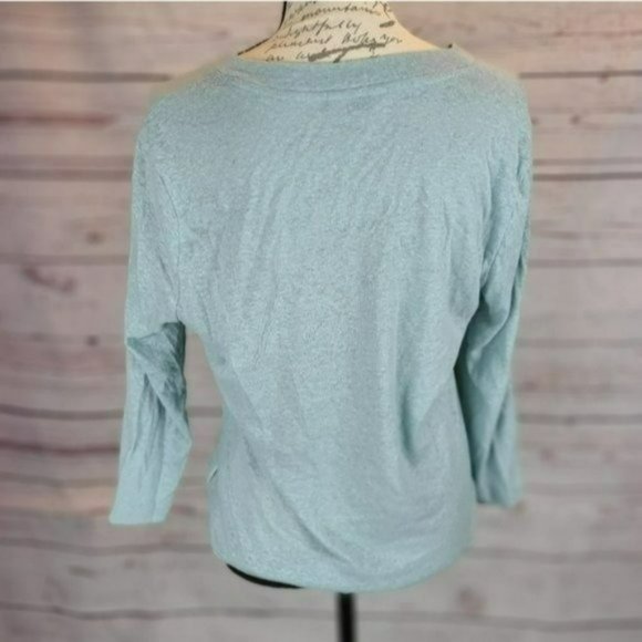 ♡3/$30♡ Orvis 3/4 Length Sleeve V-neck Top - Picture 4 of 5
